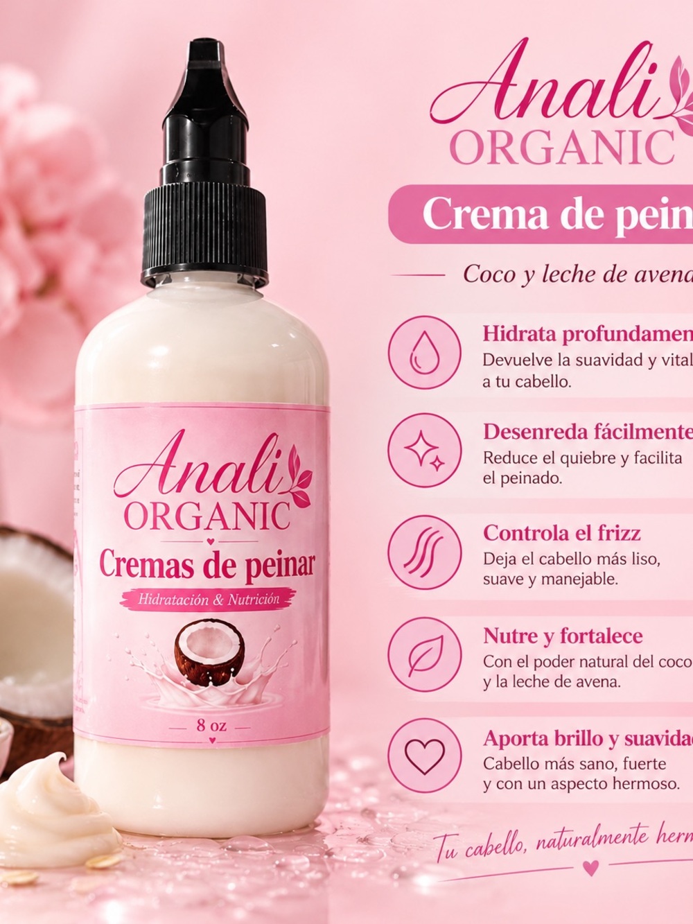 Pink Crema de Peinar – Hydrating Leave-In Hair Cream